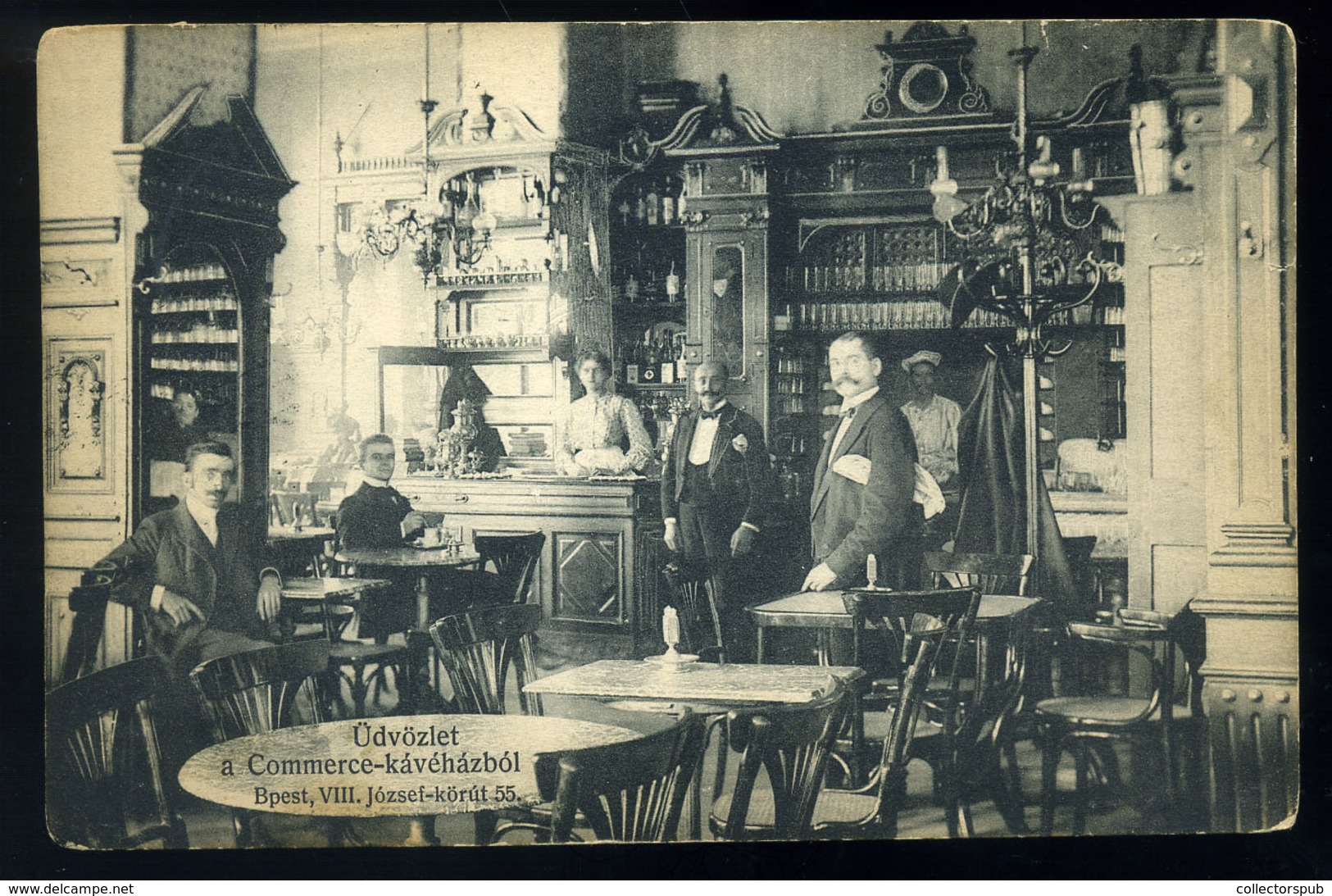 BUDAPEST 1906. Commerce Kávéház, Régi Képeslap  /  1906 Commerce Café, Vintage Pic. P.card - Hungary