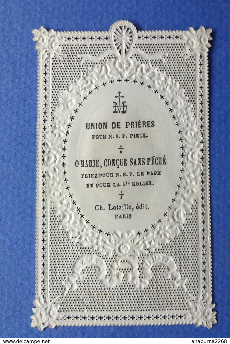 IMAGE PIEUSE ....PETIT  CANIVET.....ED .LETAILLE...1878..PRIÈRE POUR LE PAPE PIE IX - Images Religieuses