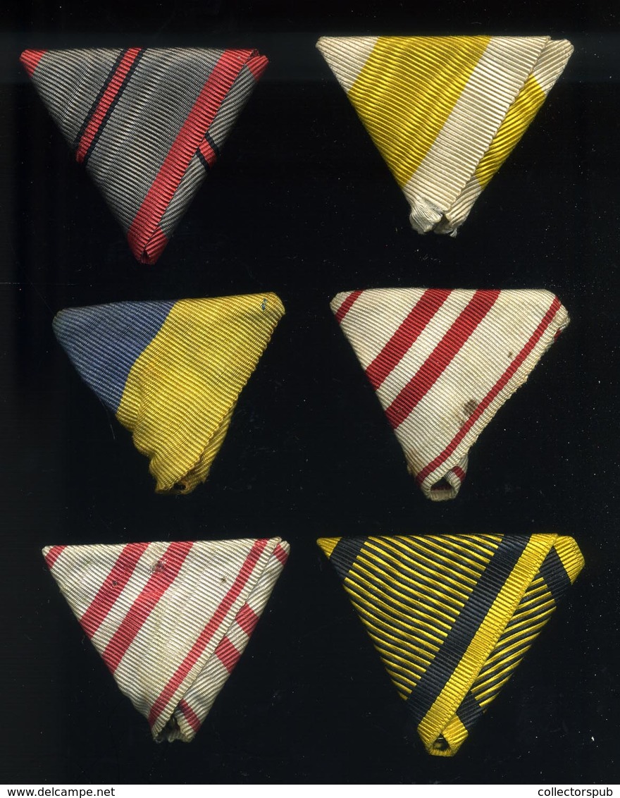 Kitüntetés Szalagok, 6db Eredeti  /  6 Original Decoration Ribbons - Army