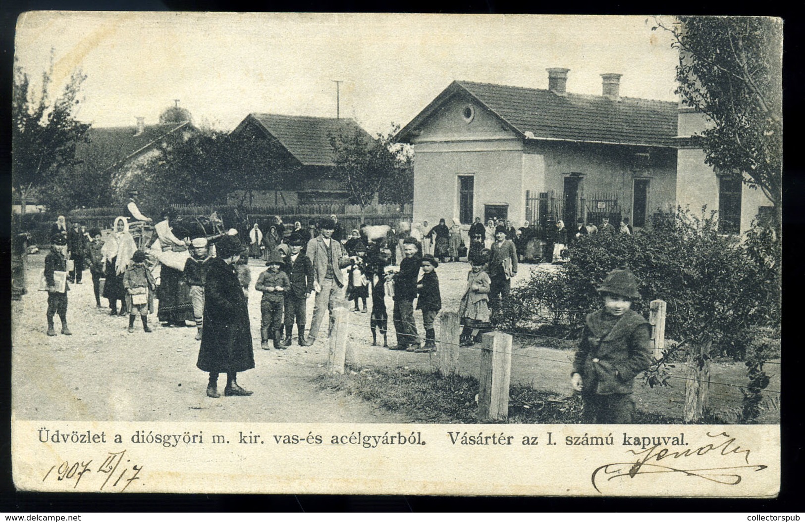 DIÓSGYŐR 1907. Vásártér, Régi Képeslap  /  1907 Market Sq. Vintage Pic. P.card - Hungary