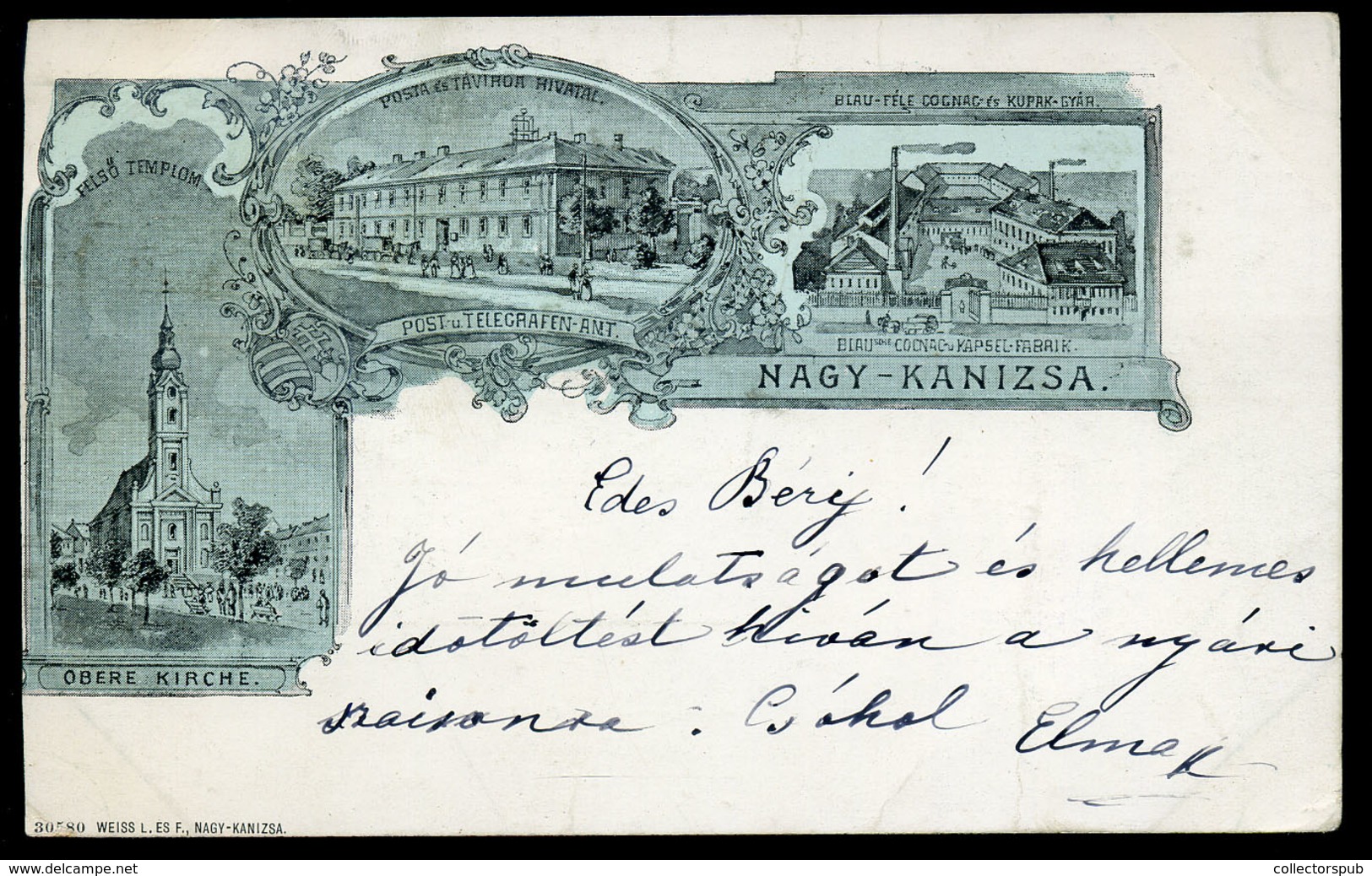 NAGYKANIZSA 1898. Régi Képeslap  /  1898 Vintage Pic. P.card - Hungary