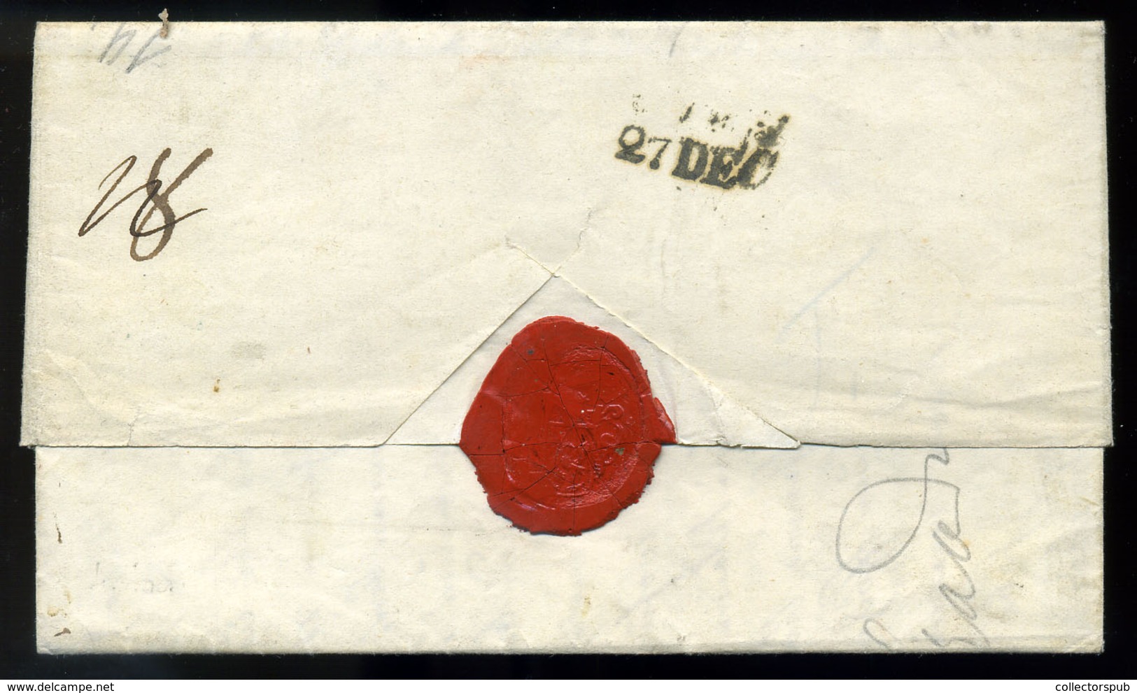 VÁC 1846. Portós Levél Tartalommal "WAITZEN RECOMAN" Bélyegzéssel Bécsbe. (300p)  /  1846 Postage Due Letter Cont. Pmk T - ...-1867 Prephilately