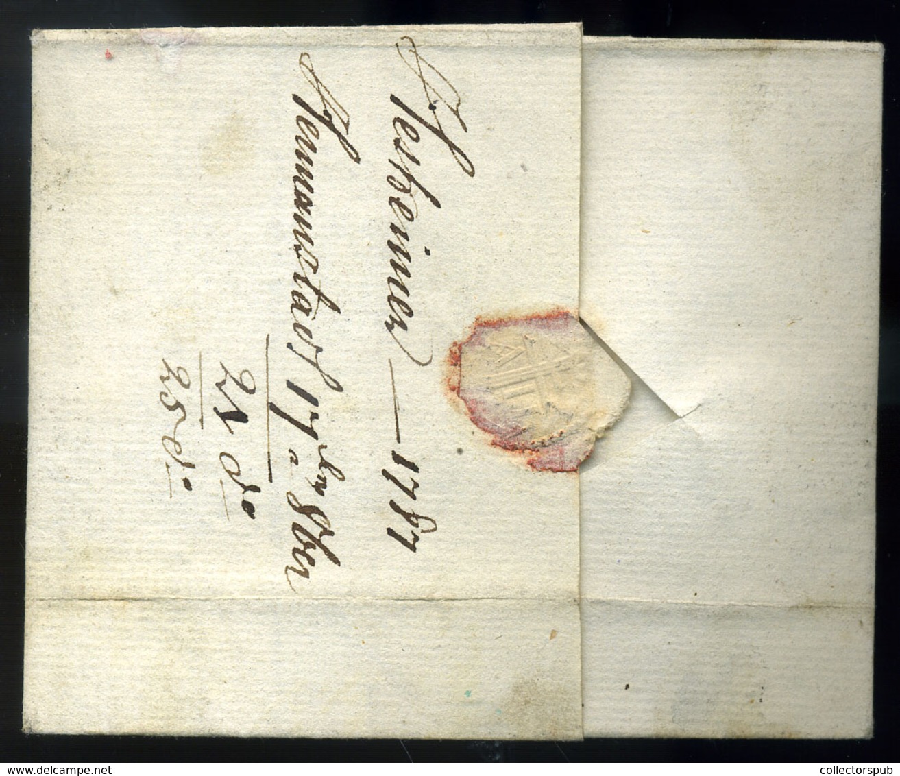 NAGYSZEBEN 1787. Portós Levél Tartalommal "v Hermanst" Ritka Bélyegzéssel Pestre Küldve. (600p)  /  1787 Postage Due Let - ...-1867 Voorfilatelie