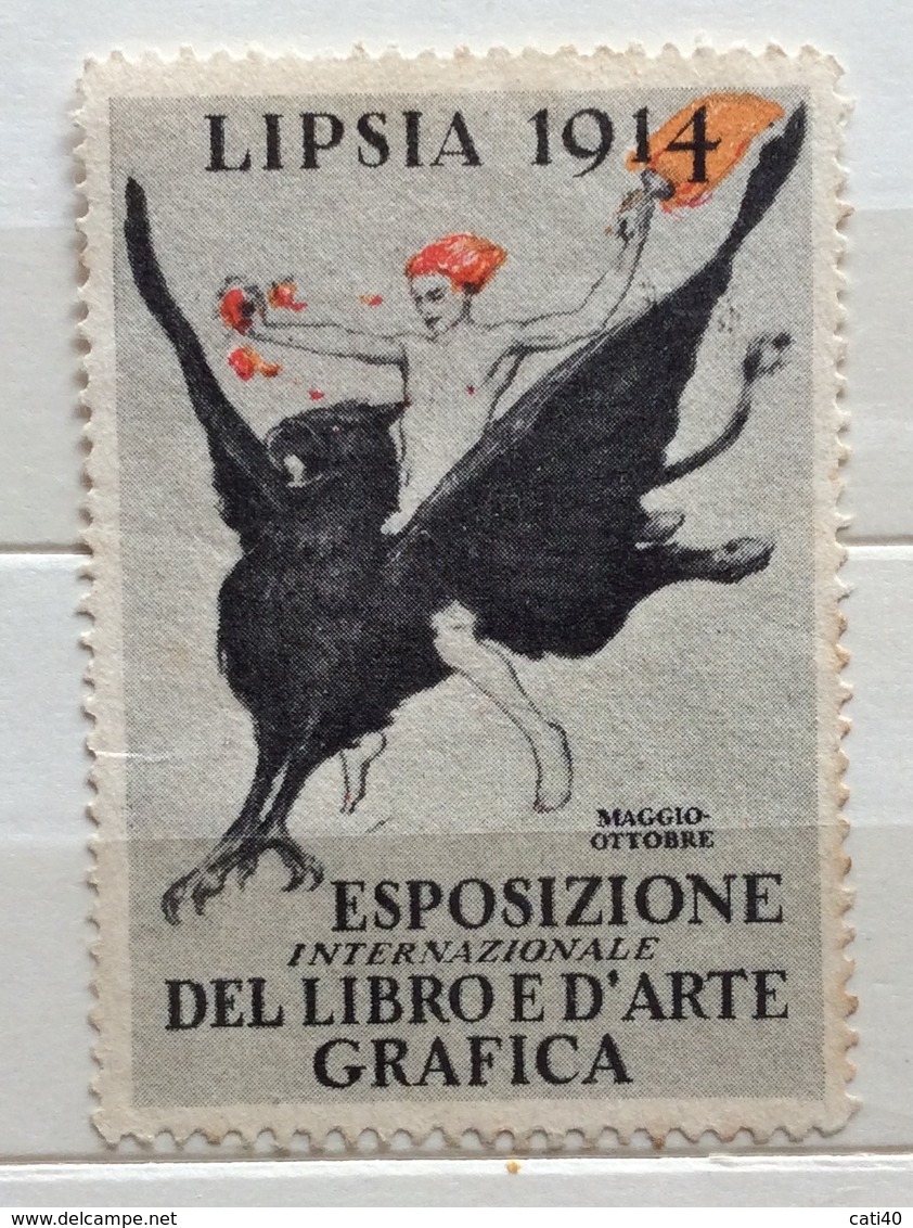 LIPSIA  1914 ESPOSIZIONE INTERNAZIONALE DEL LIBRO E D'ARTE GRAFICA    ERINNOFILO CHIUDILETTERA ETICHETTA PUBBLICITARIA - Non Classificati