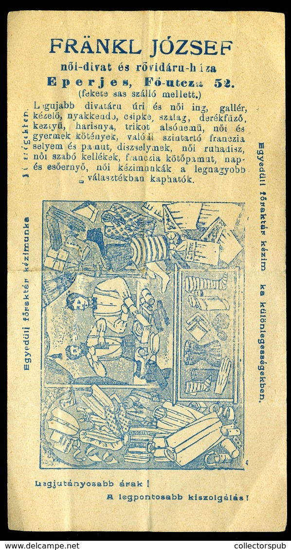 SZÁMOLÓ CÉDULA  Régi Reklám Grafika ,Eperjes  /  COUNTING CARD Vintage Adv. Graphics, Eperjes - Unclassified