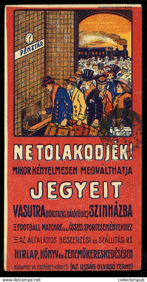 SZÁMOLÓ CÉDULA  Régi Reklám Grafika , "Ne Tolakodjék!"  /  COUNTING CARD Vintage Adv. Graphics, Move In An Orderly Fashi - Unclassified
