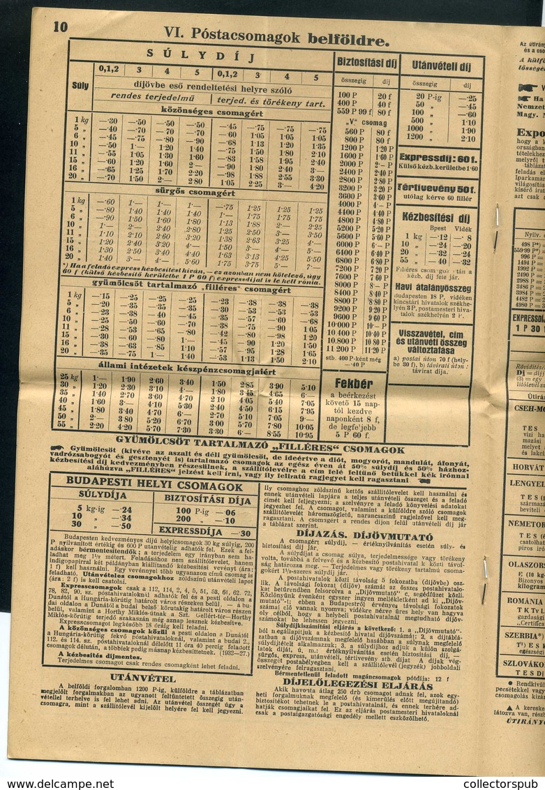 1941. Posta és Távirda Tarifák  2 Db Ritka Kiadvány!  /  1941 Post And Telegraph Price List 2 Rare Issues - Covers & Documents