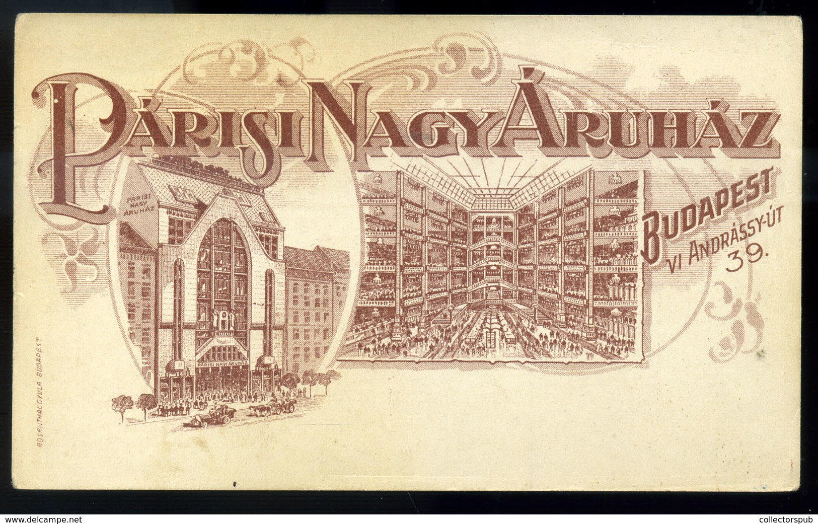 BUDAPEST 1910. Cca. Párisi Nagy Áruház, Ritka, Reklám Képeslap  /  Ca 1910 Grand Department Store Paris Rare Adv. Vintag - Hungary