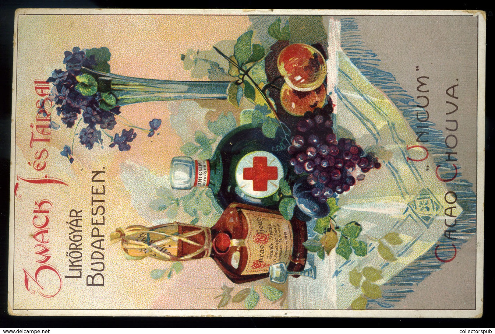 BUDAPEST 1906. Zwack J. és Társai , Ritka Litho Reklám Képeslap / BUDAPEST 1906 J. Zwack And Partners, Rare Litho Adv. V - Hongarije