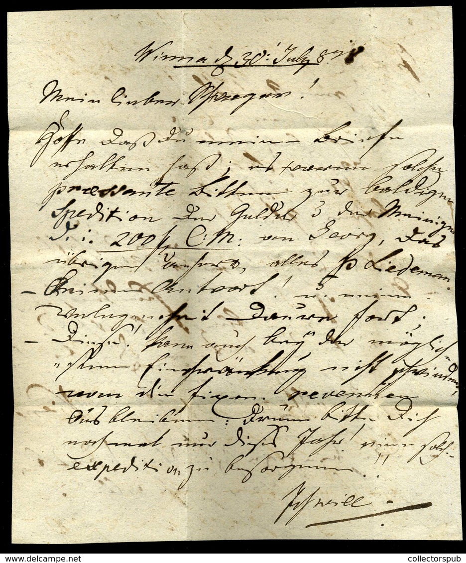 NAGYMIHÁLY 1828. Levél, Tartalommal , Gróf Dessewffy Imrének Vanyrcra Küldve.Szép Darab!  (400p)  /  Letter Cont. To Cou - Other & Unclassified