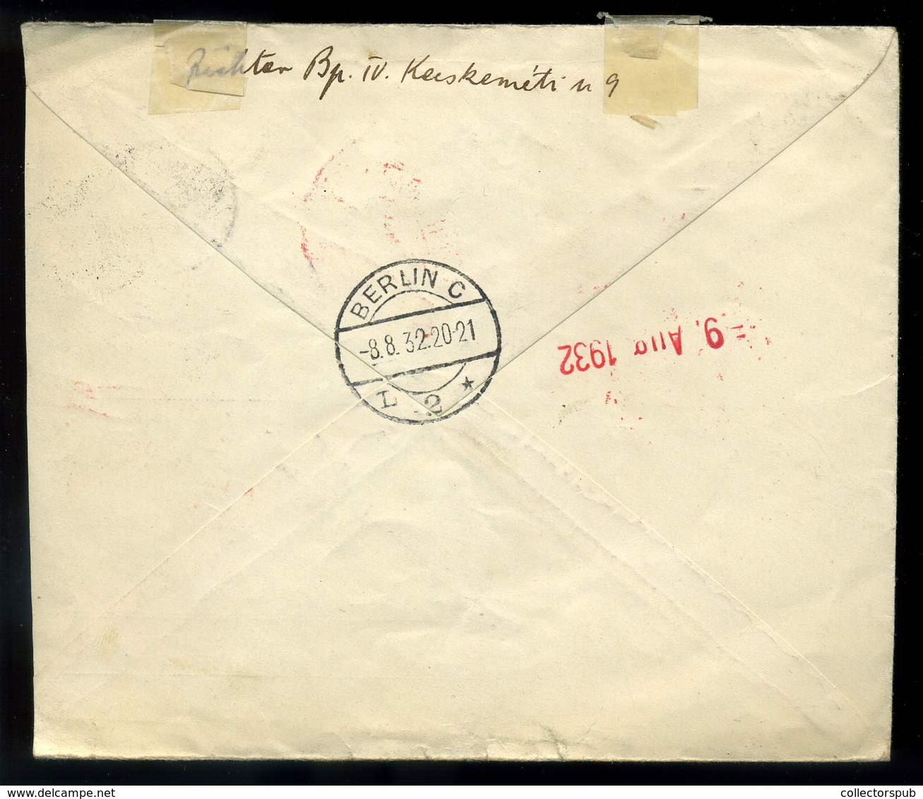 BUDAPEST 1932. Légi Levél Repülő 72f Hamburgba Küldve  /  Airmail Letter Airplane 72f To Hamburg - Covers & Documents