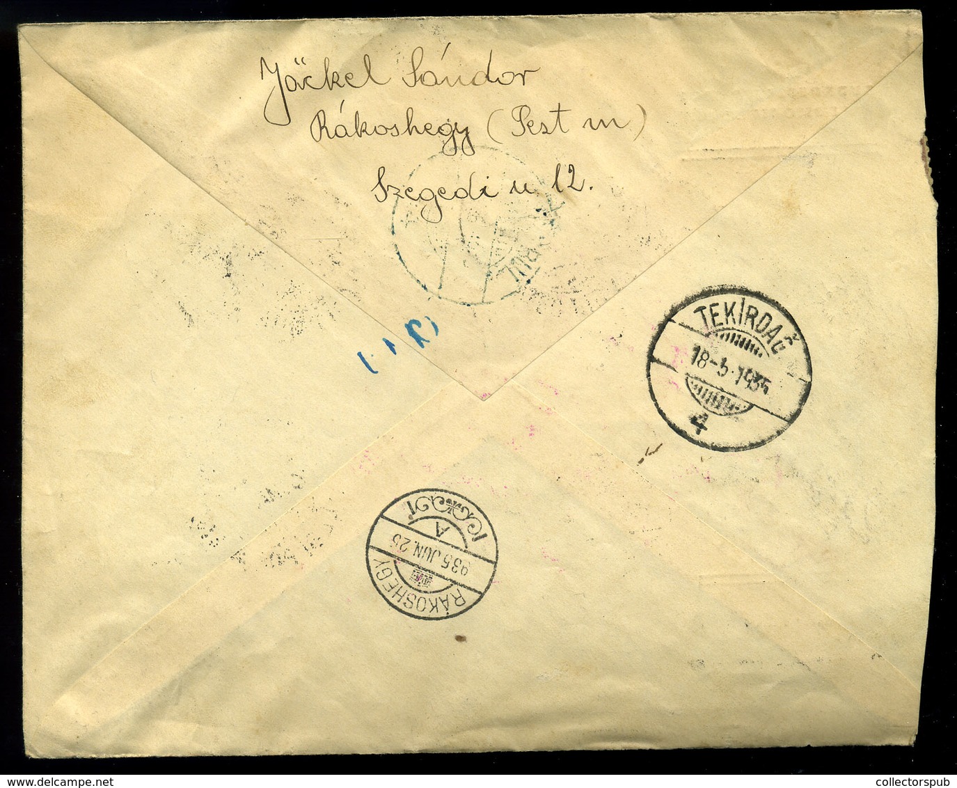 BUDAPEST 1935. Rákóczi, Alkalmi Légi Levél Törökországba Küldve  /  Rákóczi Spec. Airmail Letter To Turkey - Brieven En Documenten