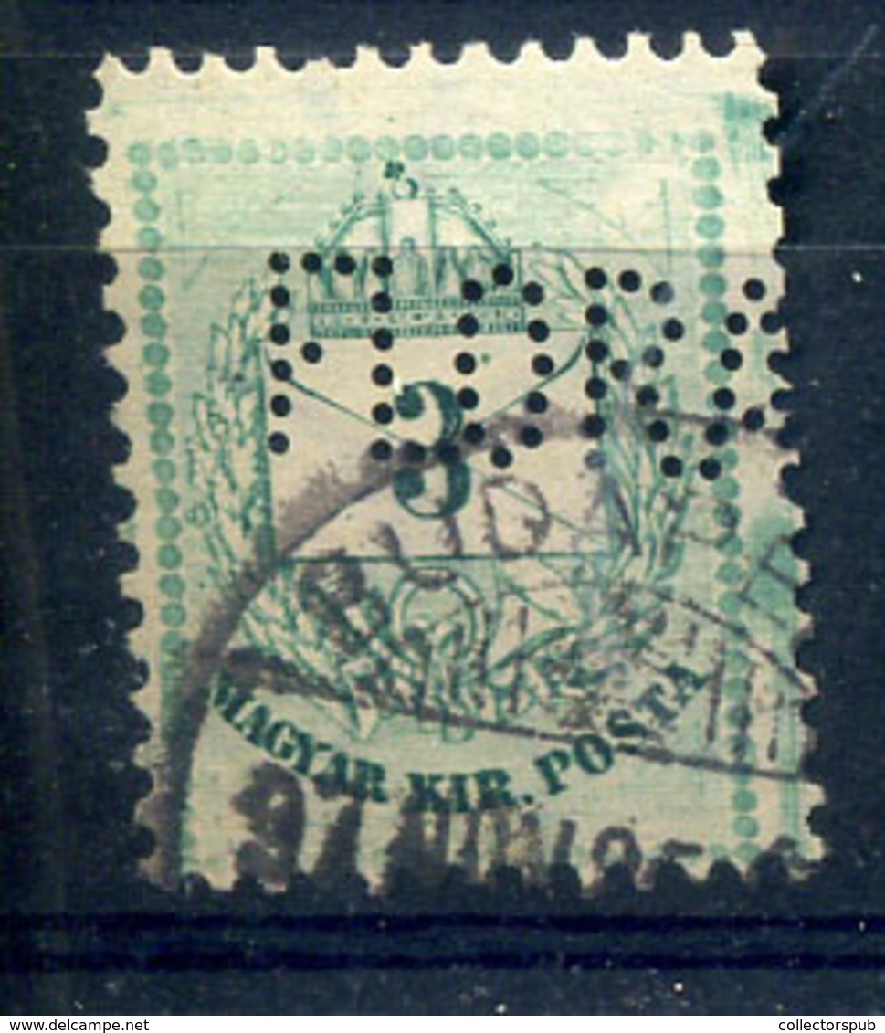 1897. 3Kr Céglyukasztással  /  3 Kr Corp. Punched - Used Stamps