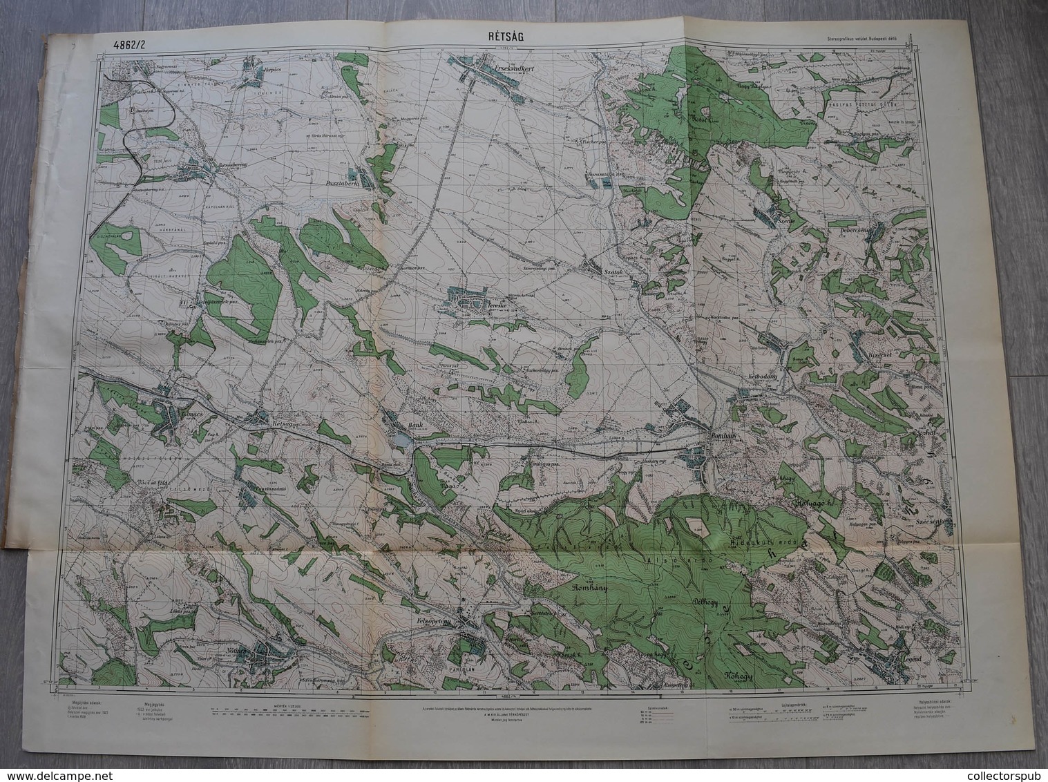 RÉTSÁG 1928. Térkép, M.kir.állami Térképészeti Intézet  65*85 Cm  / Hun.Roy.Nat. Cartography Institute - Unclassified