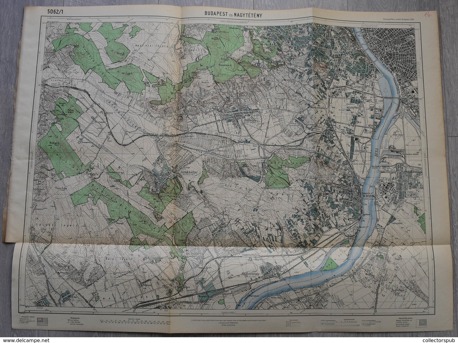 BUDAPEST és NAGYTÉTÉNY 1928. Térkép, M.kir.állami Térképészeti Intézet  65*85 Cm  / Hun.Roy.Nat. Cartography Institute - Unclassified