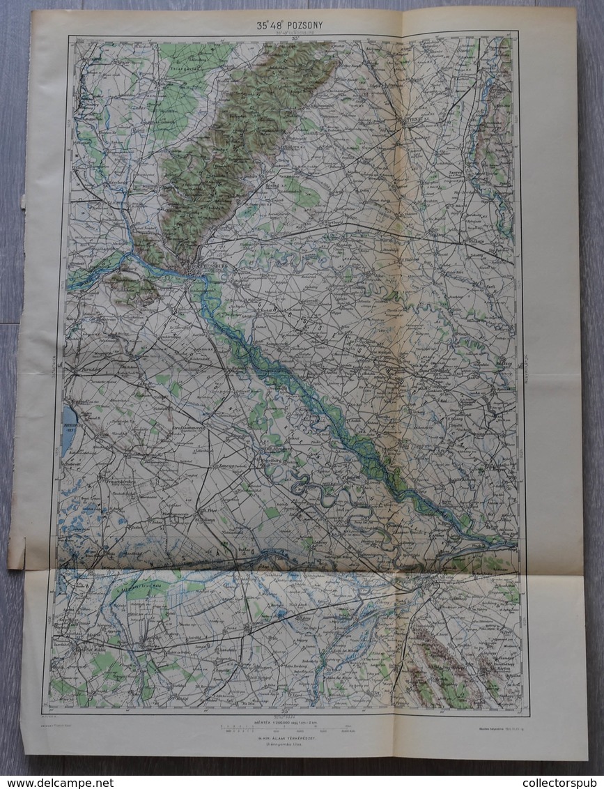 POZSONY 1920. Térkép, M.kir.állami Térképészeti Intézet - Unclassified