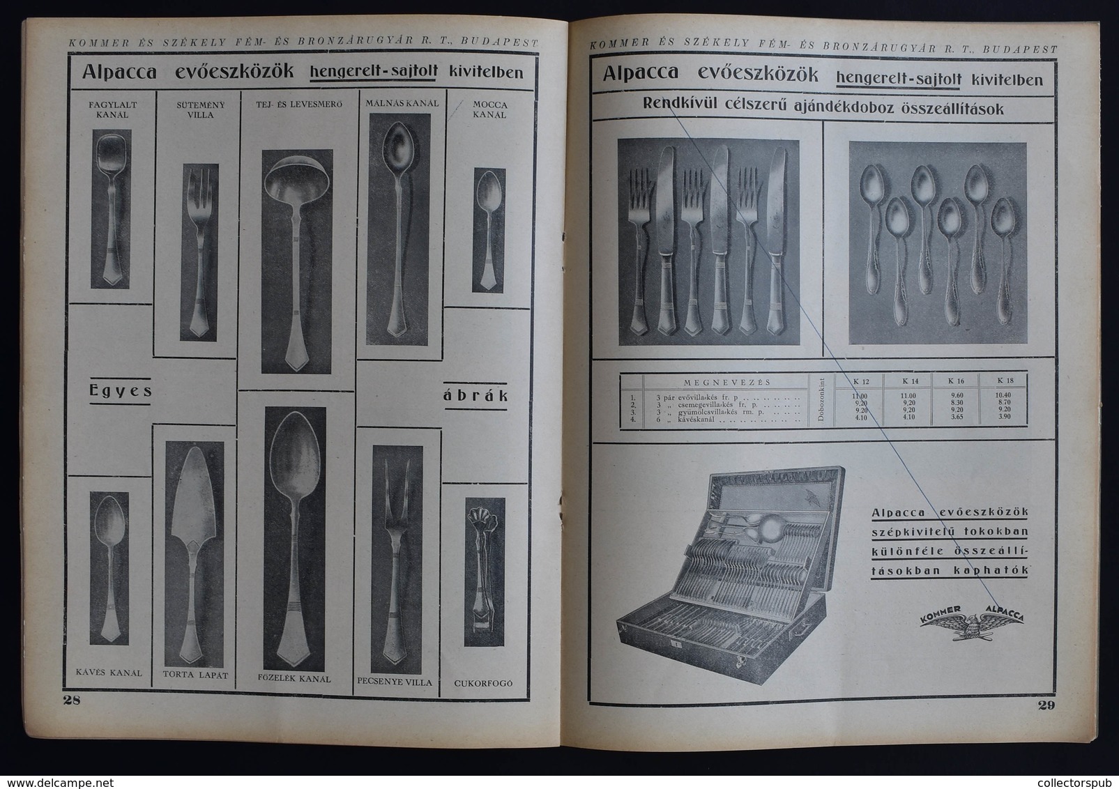 BUDAPEST 1939. Kommer és Székely Fém és Bronzárugyár , Régi 48 Oldalas Termék Katalógus, árjegyzék Szép állapotban  /  3 - Unclassified