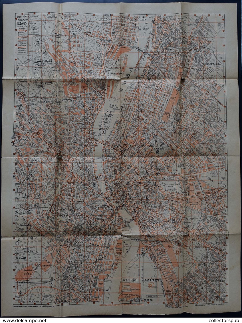 BUDAPEST Legujabb Térképe, Teljes Utcajegyzékkel és Villamos állomásokkal  /  Newest Map Of Budapest With Tram Sttions - Unclassified