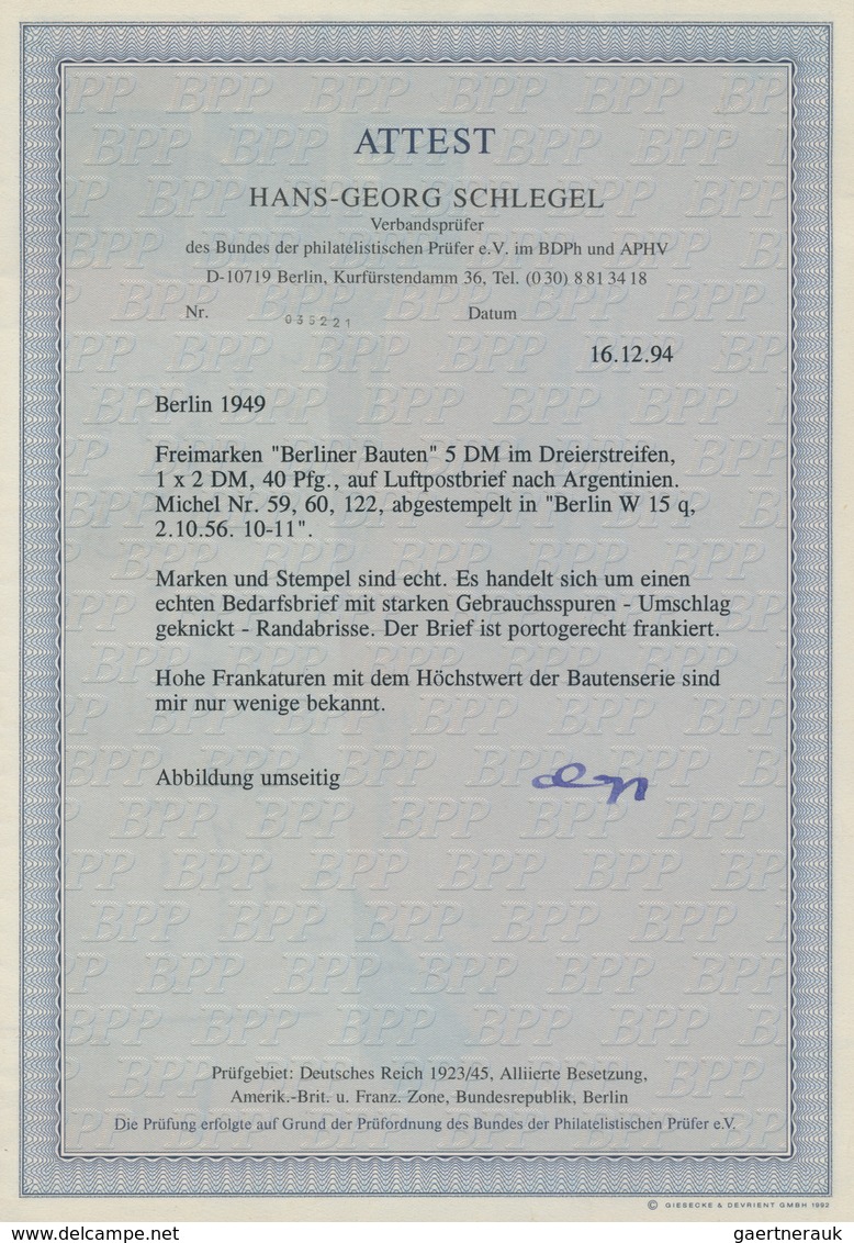 Berlin: 1956: Umschlag Ca. 23,5 X 16 Cm Als Luftpostbrief 190g Nach Buenos Aires, Argentinien. Ausla - Lettres & Documents