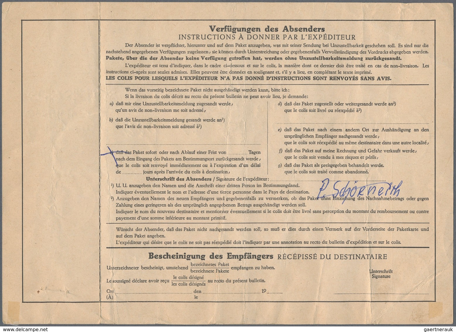 Berlin: 1954: Auslandspaketkarte A5 über 7,6 Kg. Nach Canada. Gebühr DM  12,35 Mit 20 Pf. Bauten I E - Covers & Documents