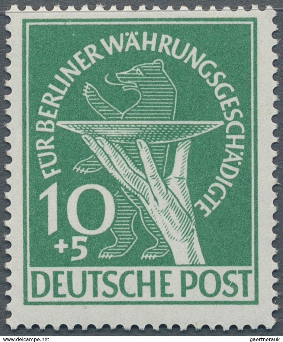 Berlin: 1949, 10 Pf Währungsgeschädigte Mit PLATTENFEHLER "grüner Punkt Rechts Am Handgelenk", Einwa - Briefe U. Dokumente