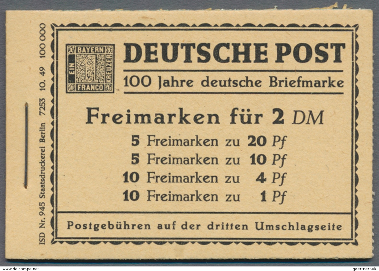 Berlin - Markenheftchen: 1949, Bauten, Komplettes Markenheftchen In Außergewöhnlich Frischer Gesamte - Markenheftchen