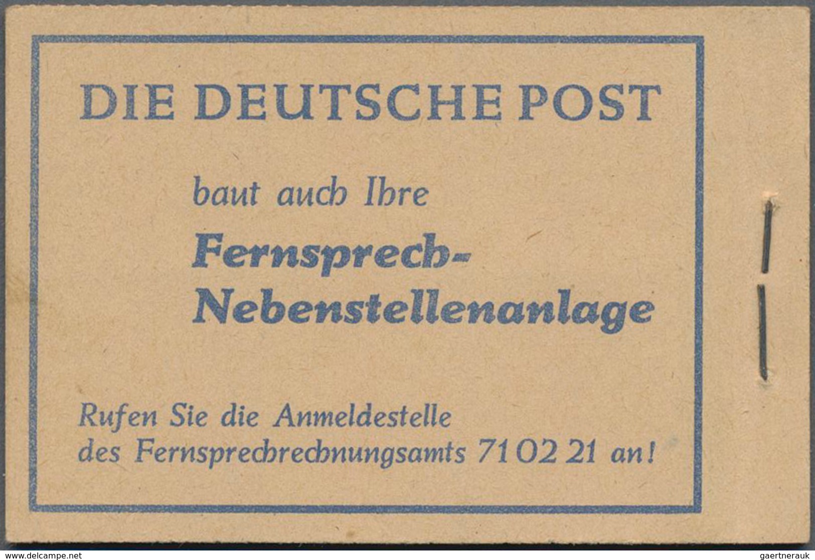 Berlin - Markenheftchen: 1952, Bauten Markenheftchen, Deckel Bügig, Ansehen, Mi. 1300,- - Carnets