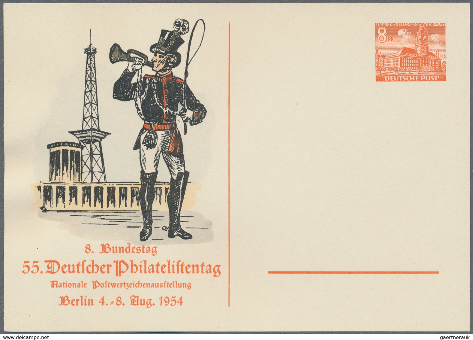 Berlin - Ganzsachen: 1954. Deutscher Philatelistentag. Lot Mit 4 Privat-Postkarten Berliner Bauwerke - Sonstige & Ohne Zuordnung