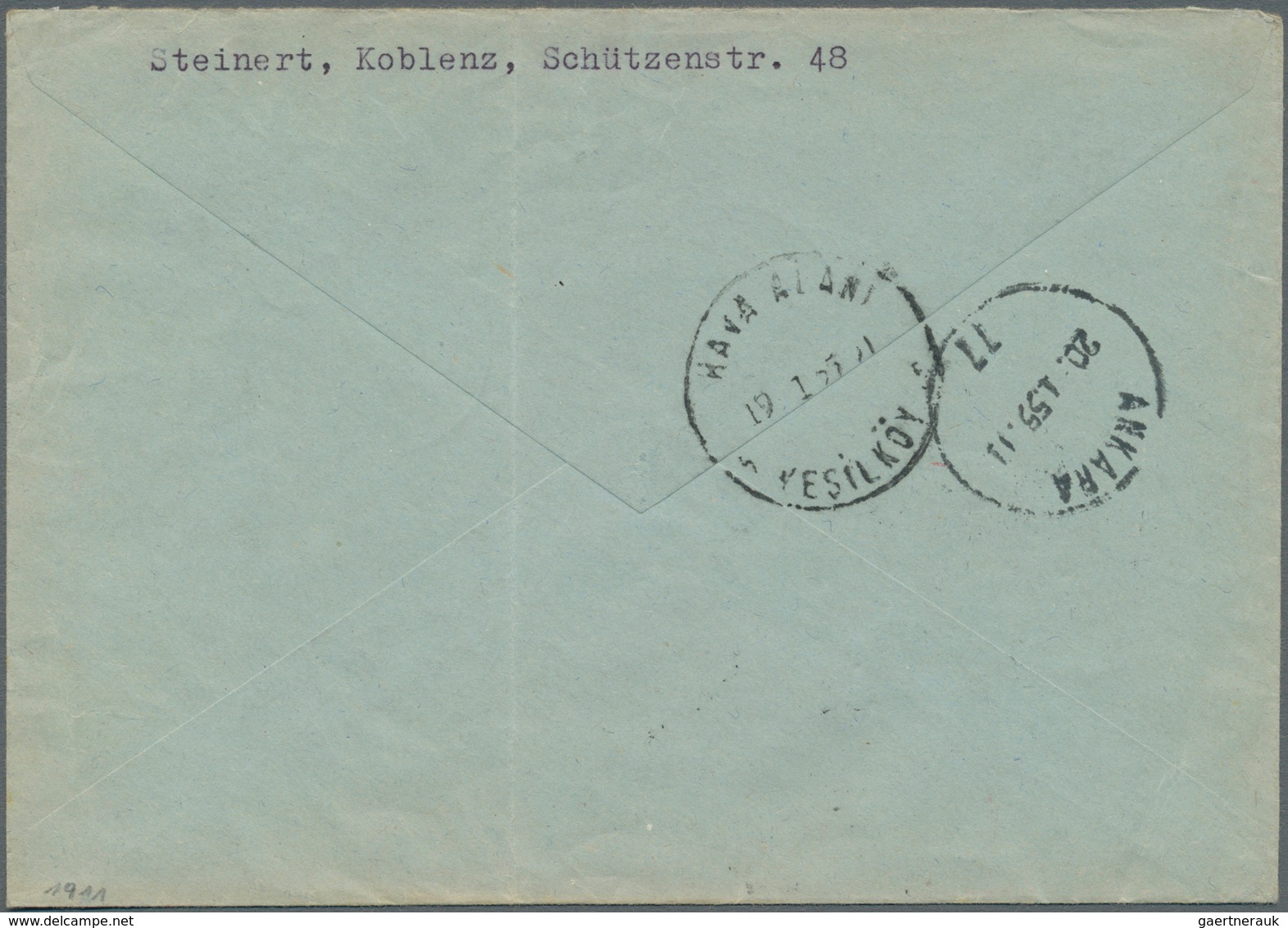 Berlin - Ganzsachen: 1955: Luftpostbrief Europa Mit Einschreiben Tarif III – 40 + 15 LP, 50 R – Mit - Other & Unclassified