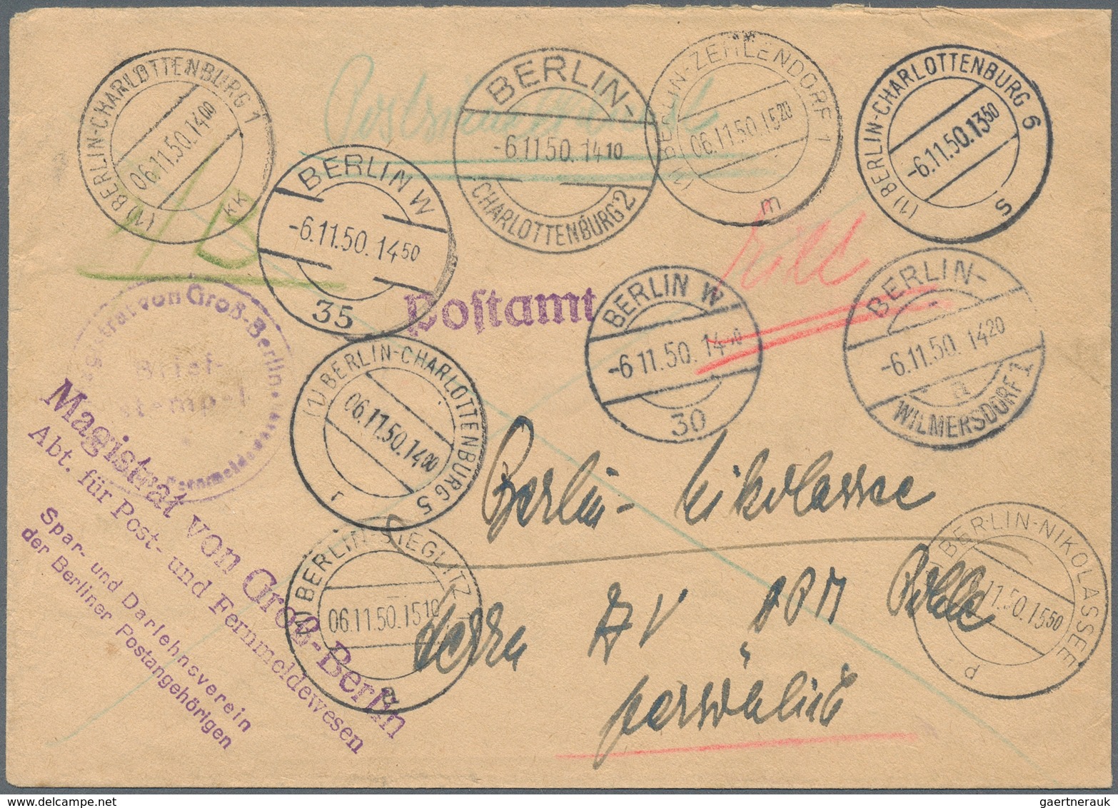 Berlin - Postschnelldienst: Postsache Vom Magistrat Von Gross Berlin (Abt. Für Post U. Fernmeldewese - Lettres & Documents