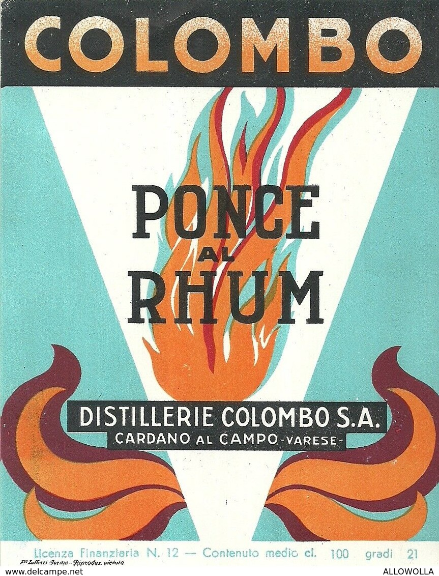 2390  " PONCE AL RHUM - DISTILLERIE COLOMBO " ETIC. ORIG. - Altri & Non Classificati