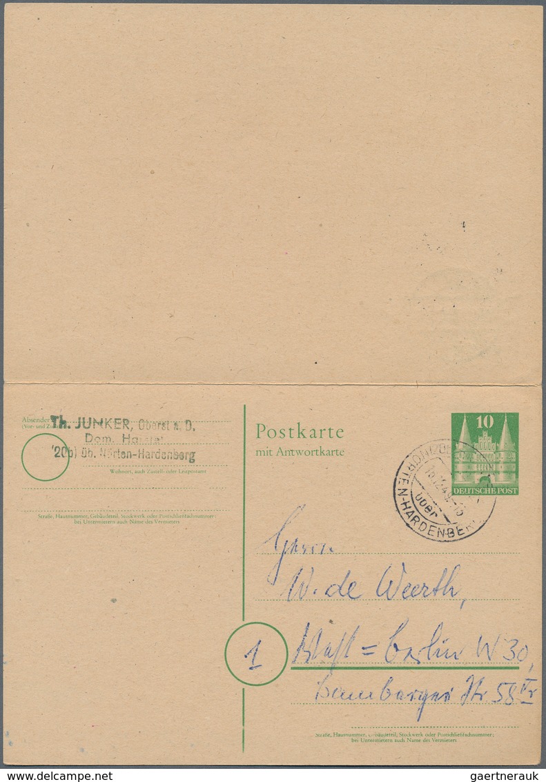 Berlin - Besonderheiten: Bizone 10 Pf. Bauten Doppelkarte Gebr. Ab Dom. Harste Vom 16.12.49 Nach Ber - Sonstige & Ohne Zuordnung