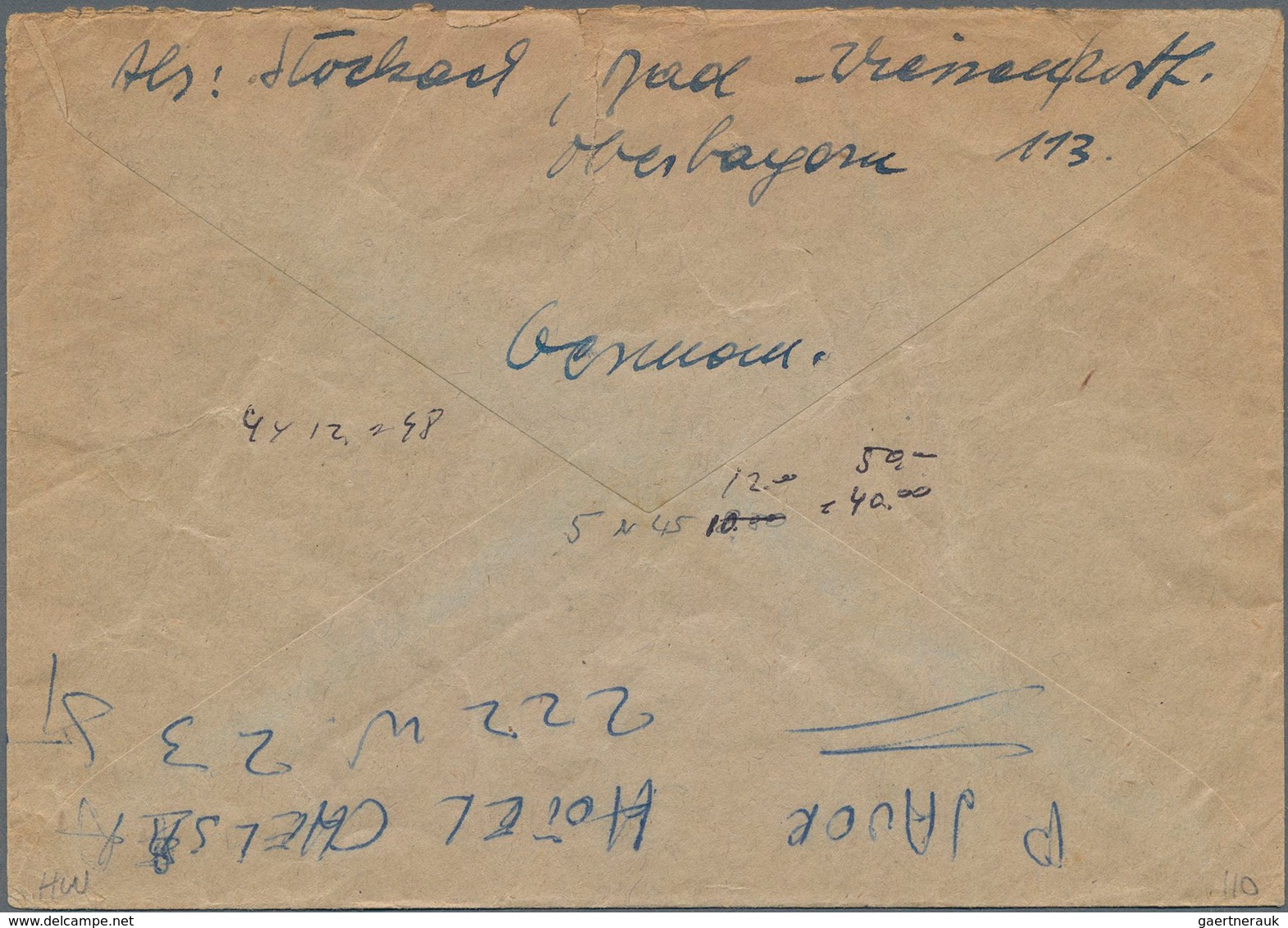 Französische Zone - Baden: 1949, Luftpostbrief Frankiert Mit Viermal 20 Pfg. "75 Jahre UPU" Ab BAD W - Autres & Non Classés