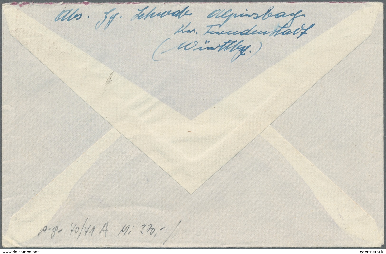 Französische Zone - Württemberg: 1949, "10 Und 20 Pfg. Rotes Kreuz" Als Portorichtige MiF Auf Brief - Other & Unclassified