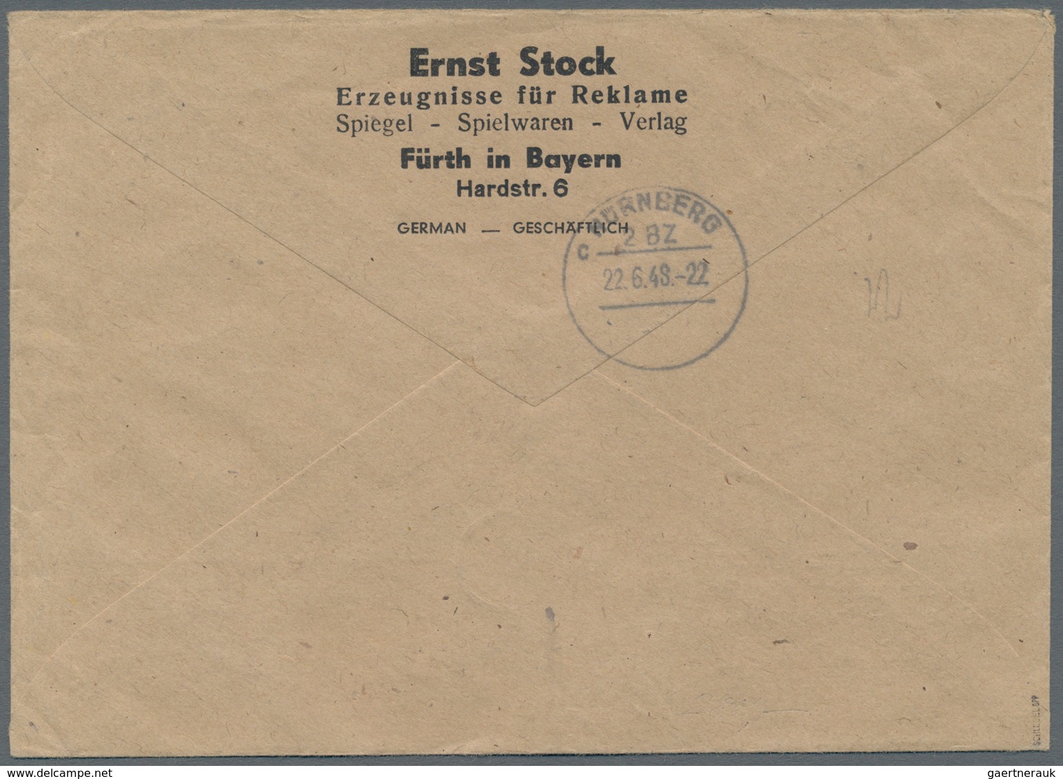 Französische Zone - Besonderheiten: 1948, 5 M Braunrot 'Dichter', Zusammen Mit Kontrollrat 20 Pf Zif - Other & Unclassified