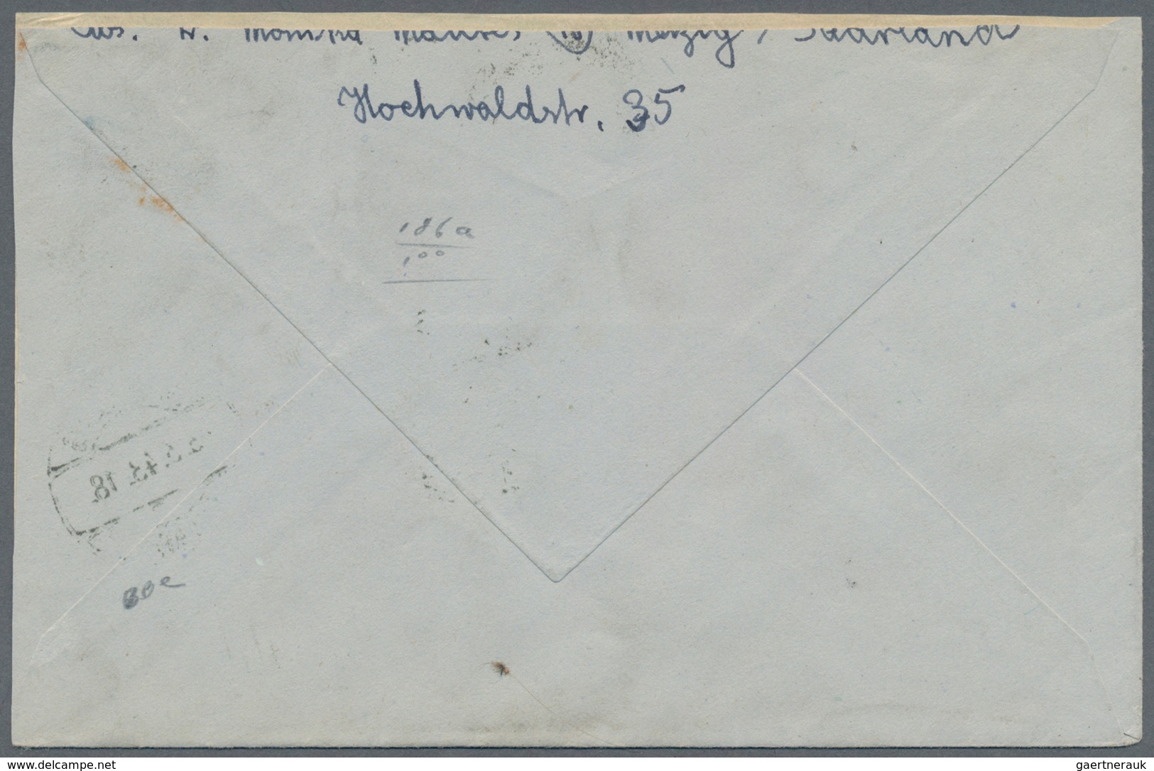 Saarland (1947/56): 1947, 20 Fr. Auf 84 Pfg. Neuauflage, Zwei Einzelwerte Als Portogerechte Mehrfach - Neufs