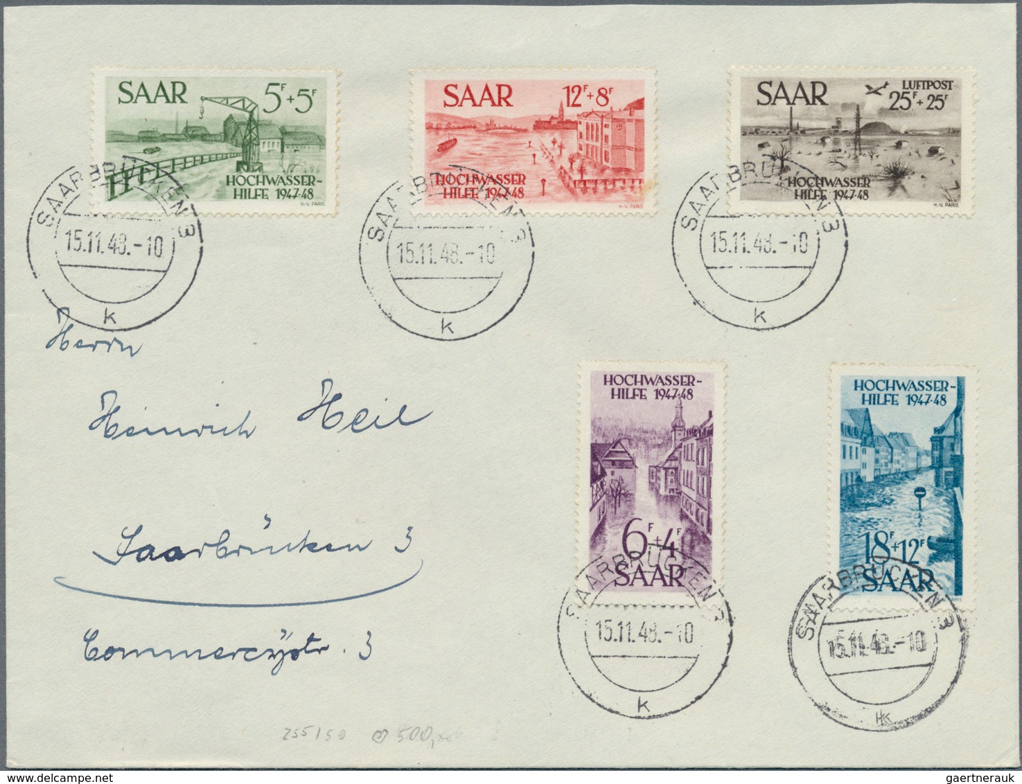 Saarland (1947/56): 1948, HOCHWASSERHILFE, Satzbrief Mit Kurzbefund Ney VPP, Sowie Zwei Einschreiben - Unused Stamps