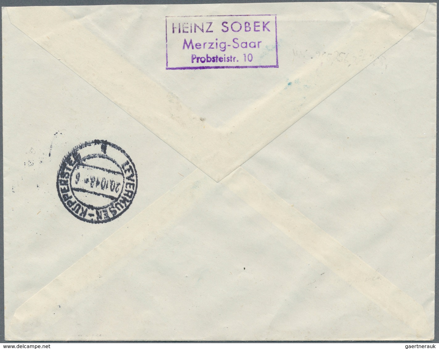 Saarland (1947/56): 1948, HOCHWASSERHILFE, Satzbrief mit Kurzbefund Ney VPP, sowie zwei Einschreiben