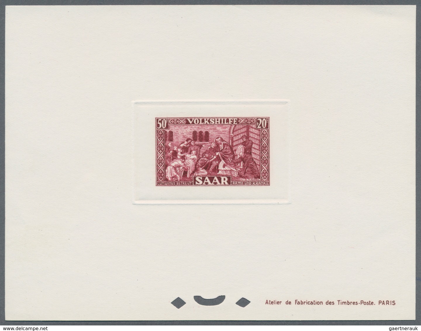 Saarland (1947/56): 1950, 8 - 50 Fr. Volkshilfe Komplett Als Ministerblocks Auf Kartonpapier, Ohne G - Unused Stamps