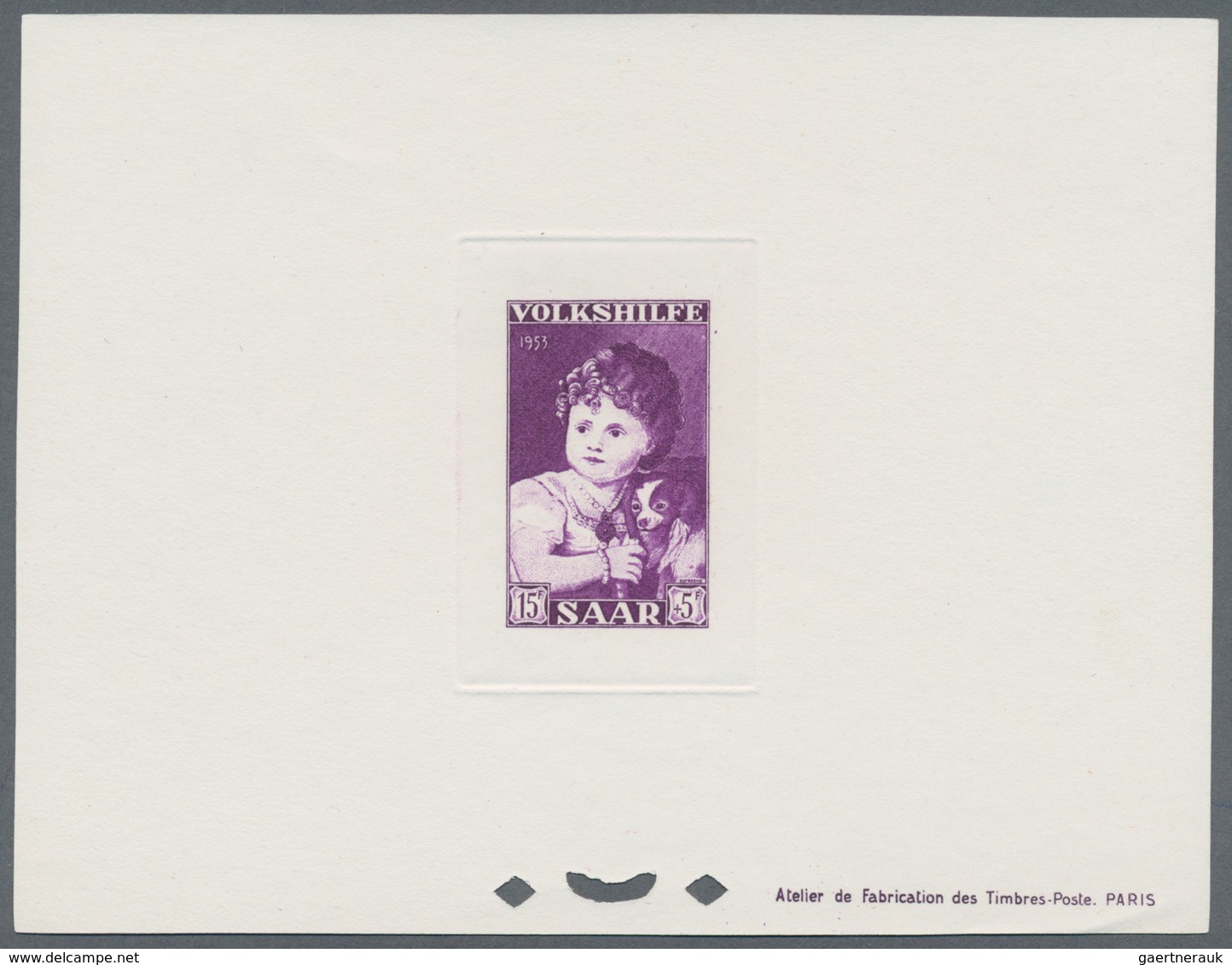Saarland (1947/56): 1954, 5 - 15 Fr. Volkshilfe-Gemälde Komplett Je Als Ministerblock Auf Kartonpapi - Unused Stamps