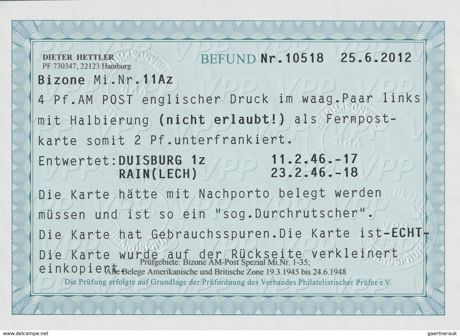 Bizone: 1945, Freimarke AM-Post 8 Pf Und 8 Pf Halbierung (nicht Erlaubt!) AM-Post 4 Pf Mit 4 Pf Halb - Autres & Non Classés