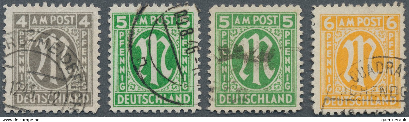 Bizone: 1946, AM-Post 4 Pf, 5 Pf Und 6 Pf Deutscher Druck Zähnung 11:11½ Sowie 5 Pf Zähnung 11½, Je - Other & Unclassified