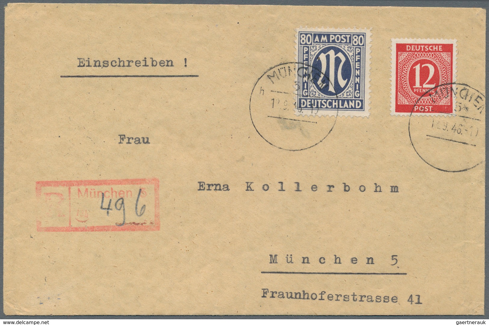 Bizone: 1946, 80 Pf Schwarzviolettultramarin AM-Post, Gez. 11 1/2 : 11, Zusammen Mit All.Besetzung 1 - Sonstige & Ohne Zuordnung