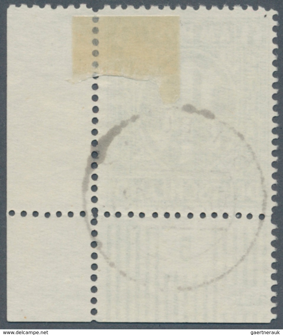 Bizone: 1945, Freimarke 1 RM AM POST, Deutscher Druck, Eckrandstück Feld 25 Aus Schalterbogentyp 5, - Other & Unclassified
