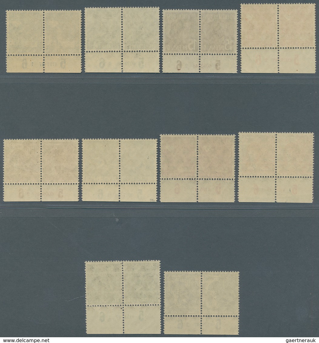 Bizone: 1948, Freimarken Ex. 8 Pf Bis 84 Pf Arbeiterserie, 10 Werte Je Im Waagerechten Postfrischen - Other & Unclassified