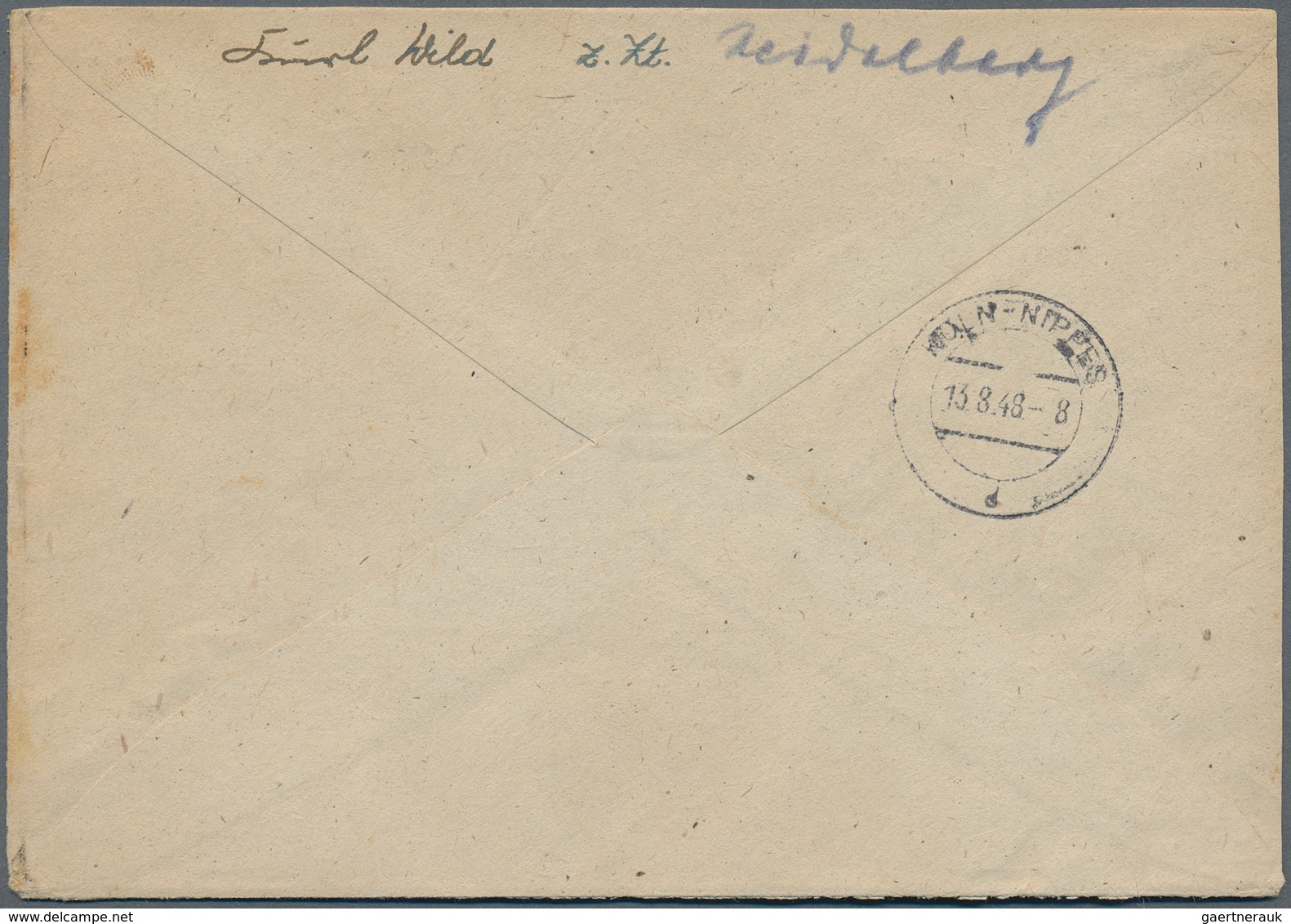 Bizone: 1948, Freimarken Ziffern Mit Bandaufdruck Auf Tarifgerechtem R-Brief, Rückseitig Ankunftsste - Other & Unclassified