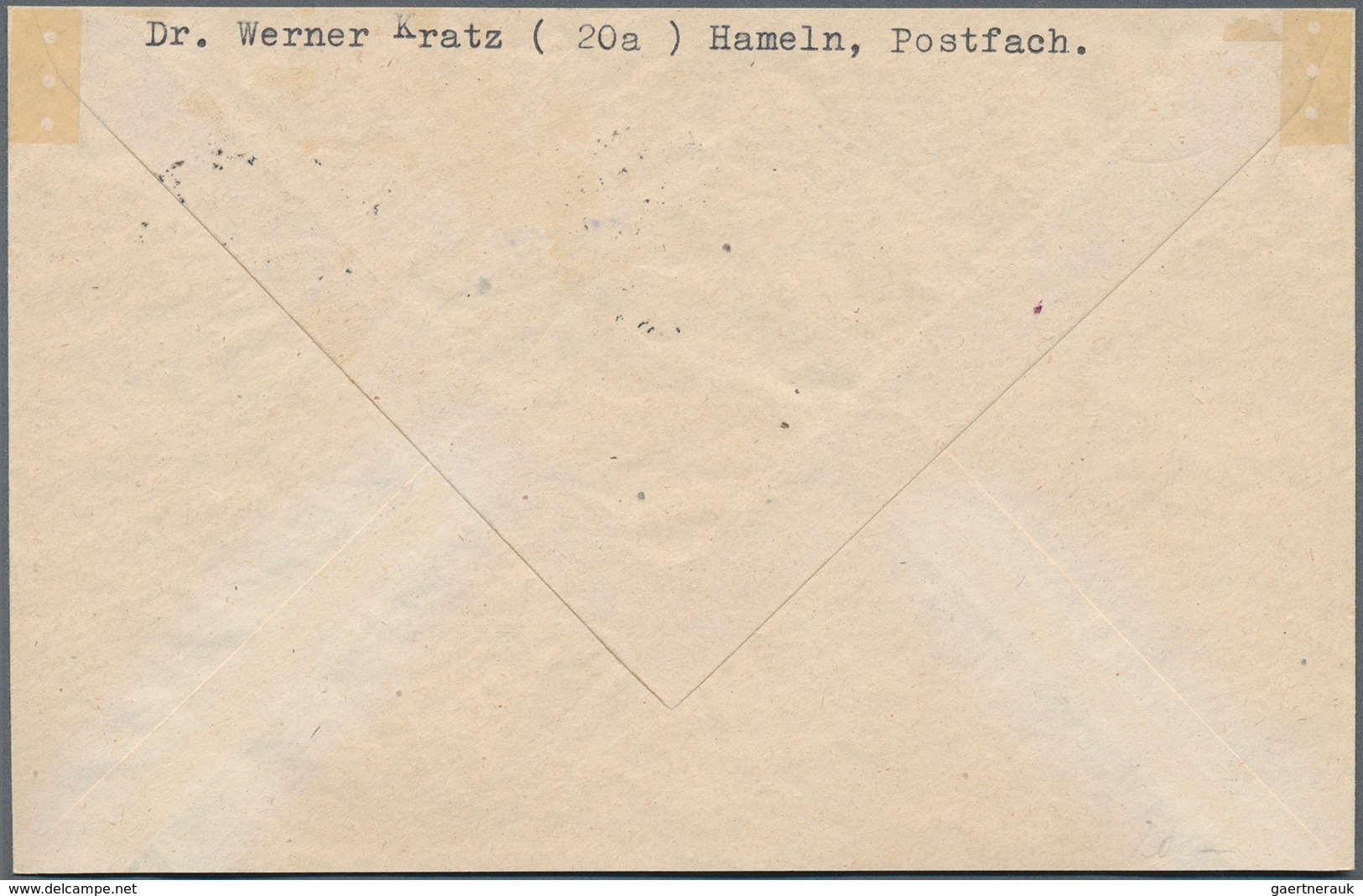 Bizone: 1948, 6 Pfg. Posthörnchen-Netzaufdruck Und Zusatzfrankatur Auf Portogerechtem Fernbrief, Bri - Other & Unclassified