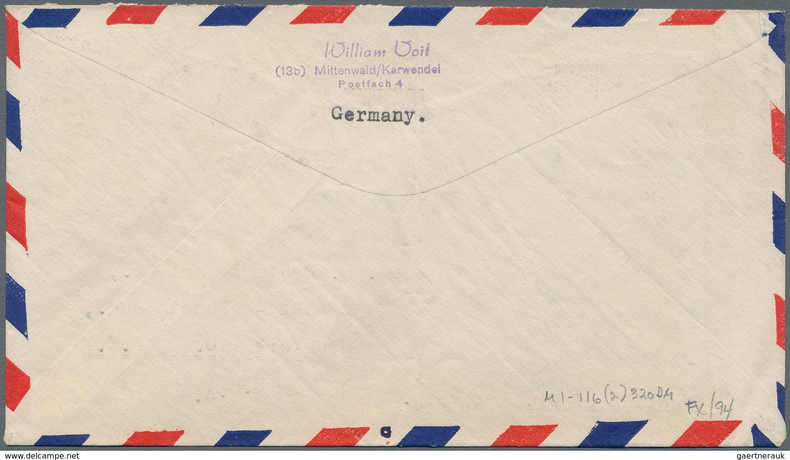 Bundesrepublik Deutschland: 1949, Zwei Luftpostbriefe Ab Mittenwald Bzw. Sonnefeld Mit 30 Pfg. Steph - Lettres & Documents