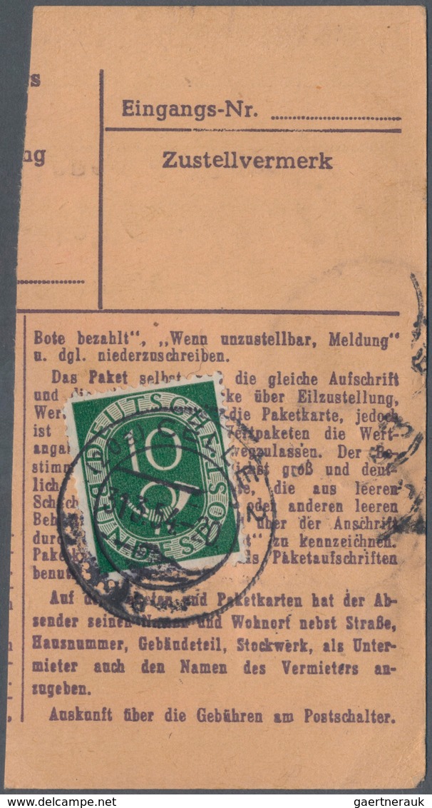 Bundesrepublik Deutschland: 1951, 60 Pfg. Posthorn Vom Unterrrand Mit Formnummer "2c" Auf Paketkarte - Covers & Documents