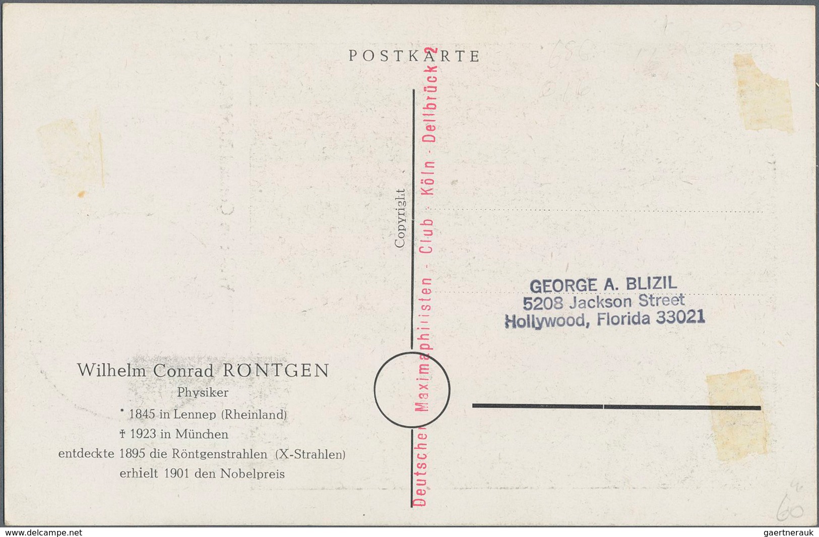 Bundesrepublik Deutschland: 1952, 30 Pfg. Röntgen Auf Schwarz7weiß Maximumkarte Mit Sonderstempel "M - Covers & Documents